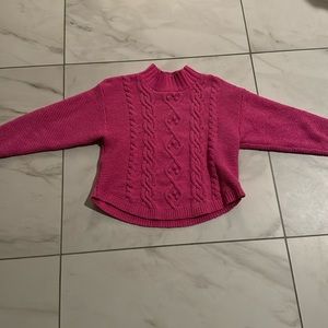 Children’s cable knit mock neck sweater